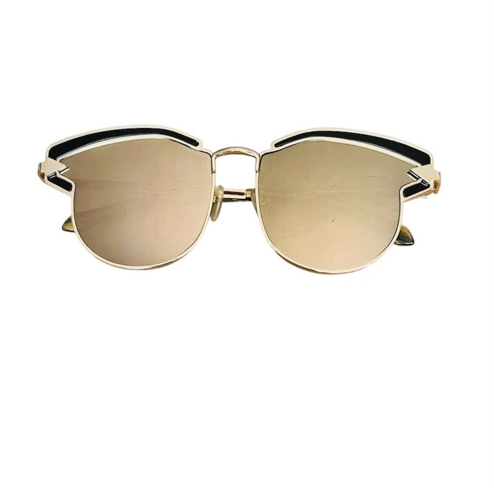 Karen Walker Cat Eye Superstars Felipe Sunglasses Blk/Gold Tone Mirrored